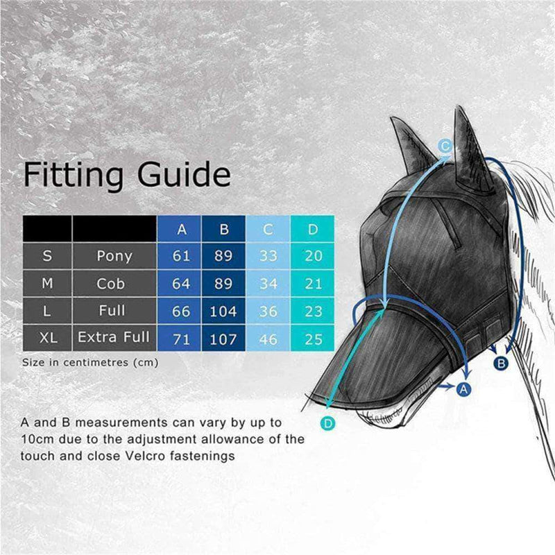 ActiveAssets Horse Fly Mask, Full Face Cover with Ears and Nose Extension Anti Mosquito - Ooala