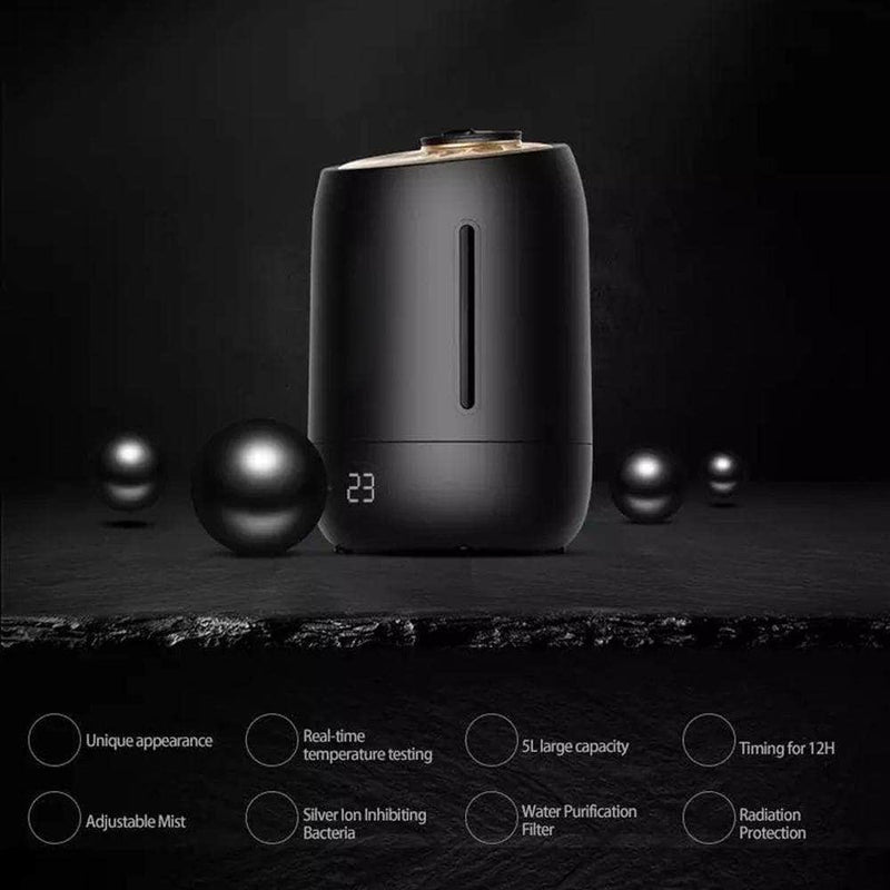 AiryMist Air Humidifier | Air Purifying Mist Maker with Intelligent Touch Screen, Black