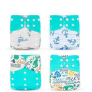 Awry 4-Pack Washable Eco-Friendly Cloth Diaper, Adjustable & Reusable Nappy