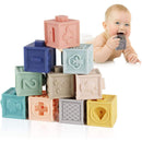 Babop Baby Soft Stackable Building Blocks | Early Education Squeeze Toys for Teething Chewing