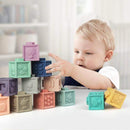 Babop Baby Soft Stackable Building Blocks | Early Education Squeeze Toys for Teething Chewing