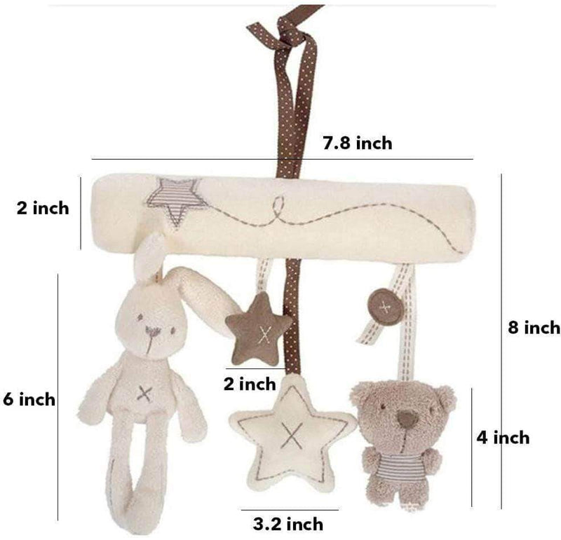 Babop Hanging Rattle Toys Soft Baby Bunny & Bear Music Plush