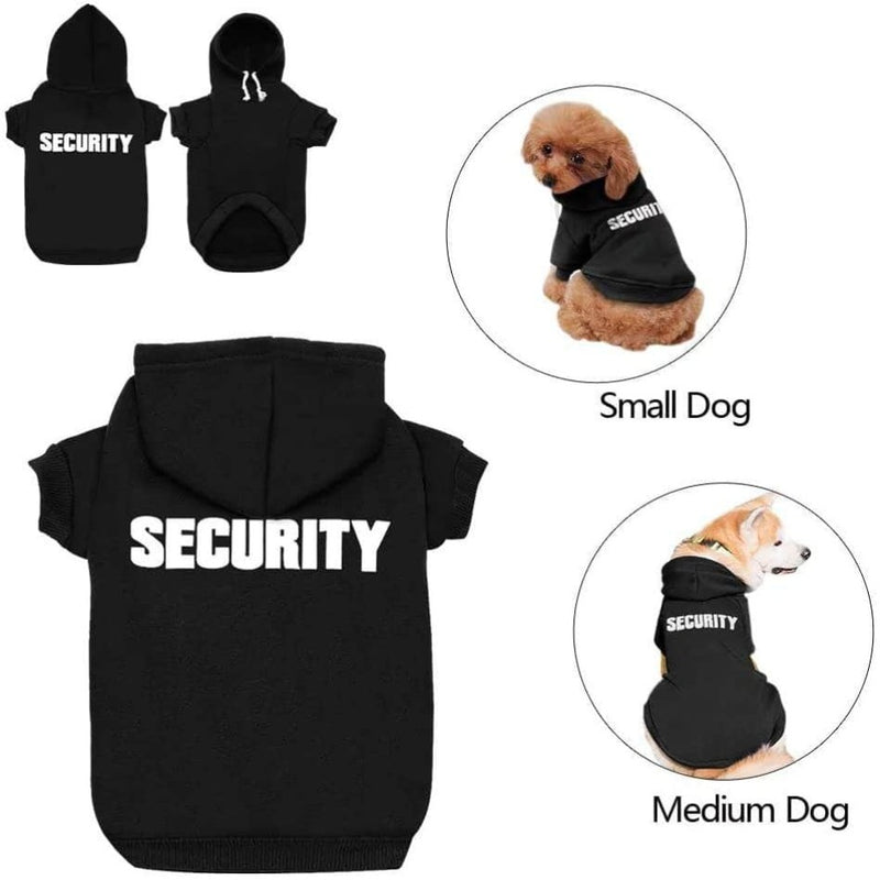 ChicAttire Security Pet Clothes |  Hoodies For Cats and Dogs, Black