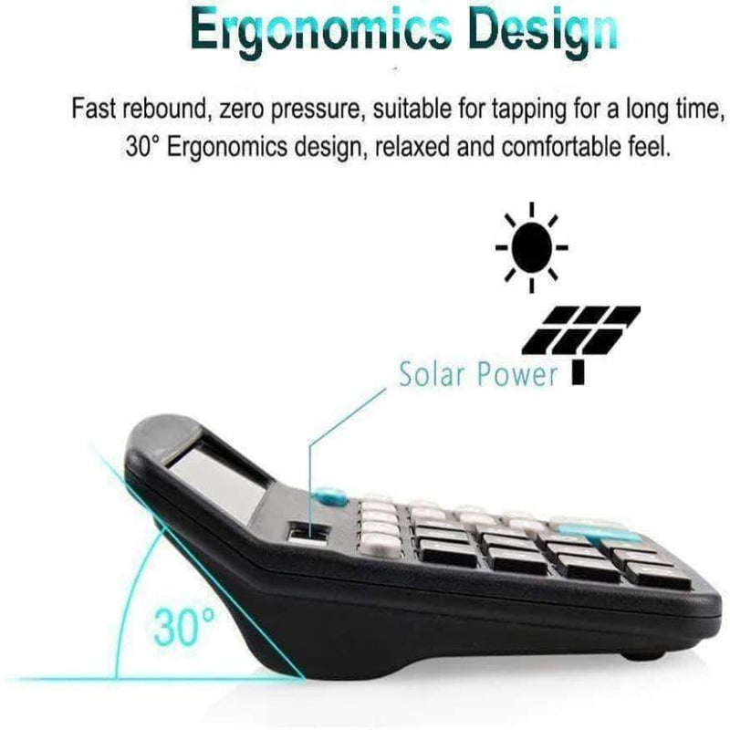 ClipShop 12-Digits Large LCD Display Basic Calculator with Solar Battery - Ooala