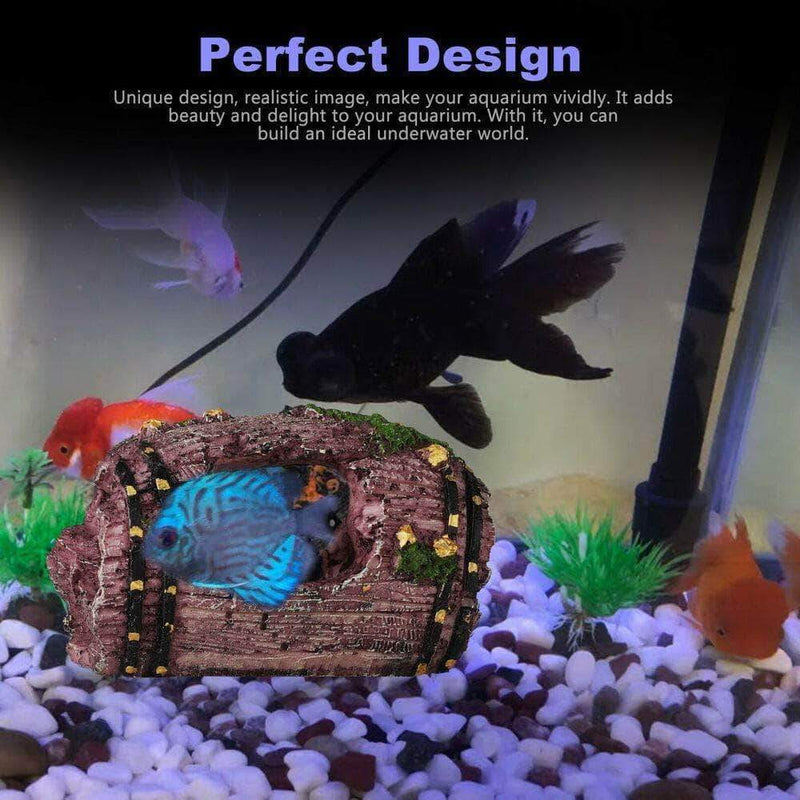 Wozti Artificial Barrel Resin Ornament Cave Landscaping Decoration for Aquarium Fish Tank - Ooala