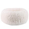 Cuppy Calming Faux Fur Donut Cuddler Bed for Dogs & Cats | Washable Round Pillow | White