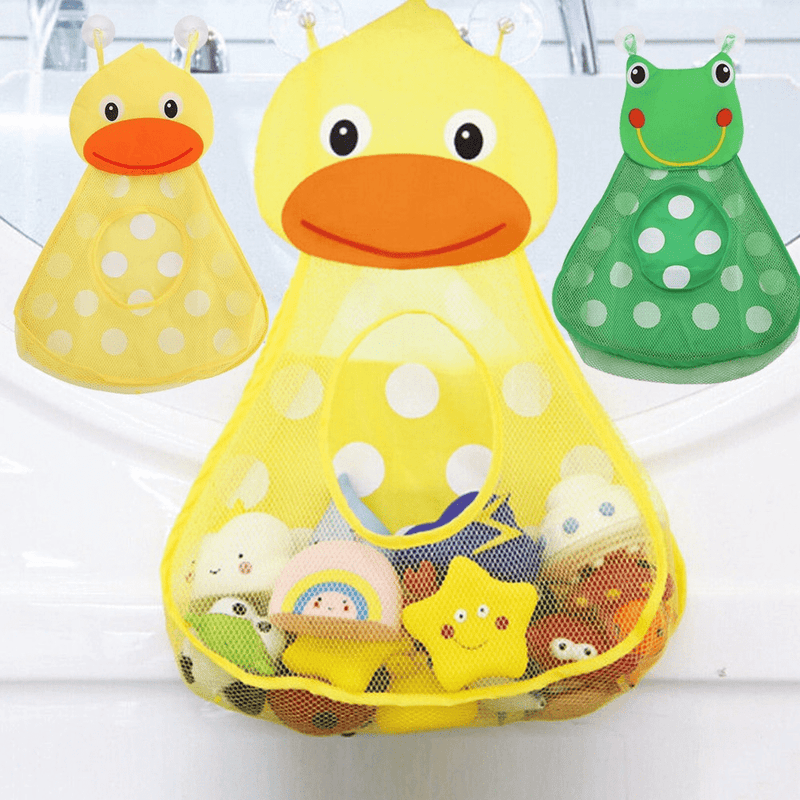 Geoviq Toy Storage Mesh Bag with Strong Suction Cups | Toy Net Bathroom Organizer