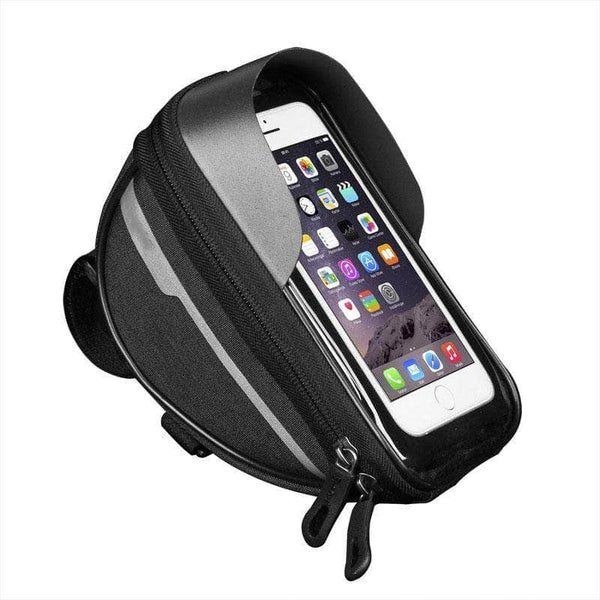 Hikush Waterproof Front Frame Handlebar Phone Case Bag with Touch Screen & Sun Visor