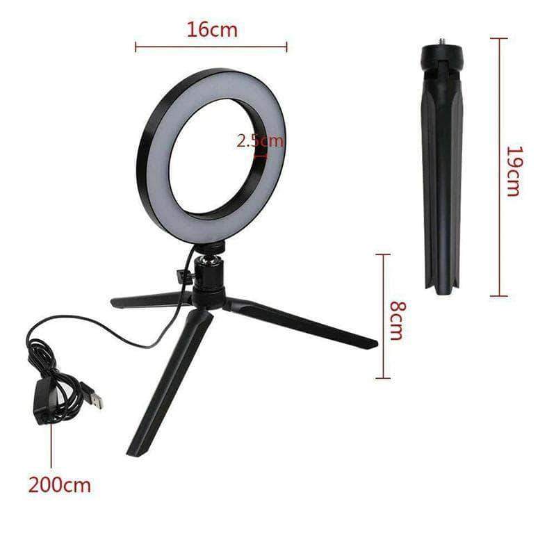 InstaBright 6 inch LED Ring Light with Tripod Stand - Ooala