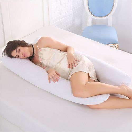 JMS Cotton Maternity Body Pillow | U Shaped Pregnancy Sleeping Support - Ooala