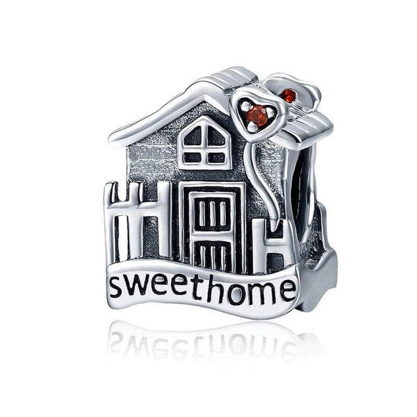 Lacic 925 Sterling Silver Home Sweet Home Charm | Compatible with European Bracelets