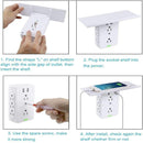 LPS Multiple Socket Shelf Wall Outlet Extender and Surge Protector | 6 AC Outlets, 2 USB Ports - Ooala