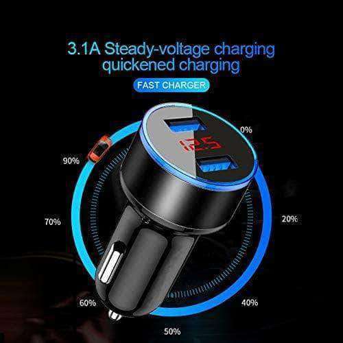 M1 LED Display Car Lighter and Charger with Dual USB Universal Phone Charger - Ooala