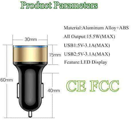 M1 LED Display Car Lighter and Charger with Dual USB Universal Phone Charger - Ooala
