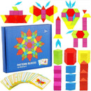 Babop 155 Pcs Wooden Geometric Shape Puzzles  Blocks Set