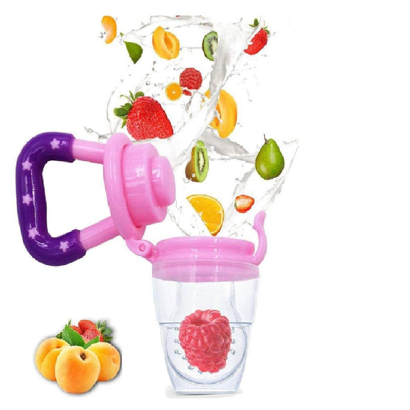 Calies Baby Fruit Feeder Pacifier - Fresh Food Feeder & Teething Toy for Toddlers & Kids│Pink