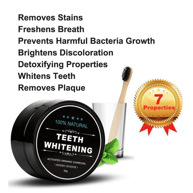 Woodesh Teeth Whitening Bamboo Charcoal Powder | Freshens Breath, Anti-Bacterial