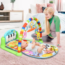 Peqon Baby Crawling & Play Mat with 5 Educational Sensory Activity Gym Toy Rack plus Piano