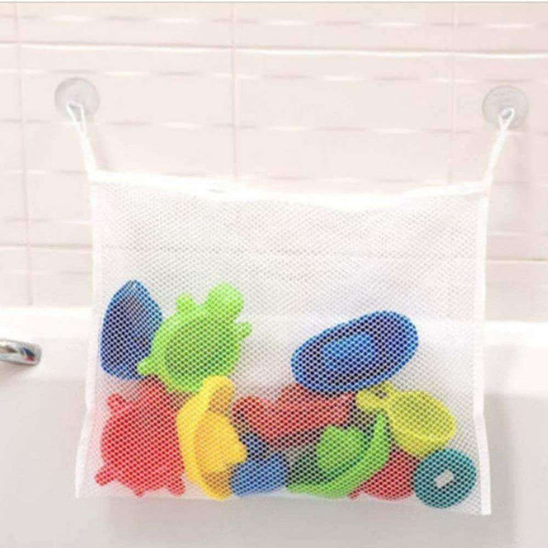 Playeroo Hanging Organizer Bathroom Mesh Bag, Toys Storage Suction Cup Bag