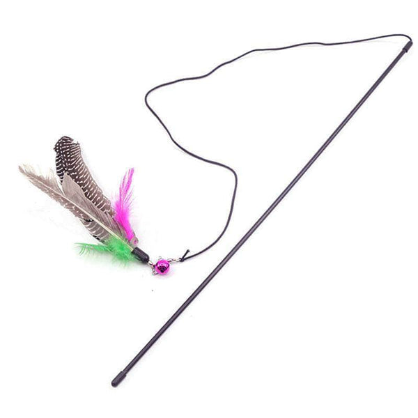 Purrade Cat Interactive Toy Stick | Feather Wand with Small Bell