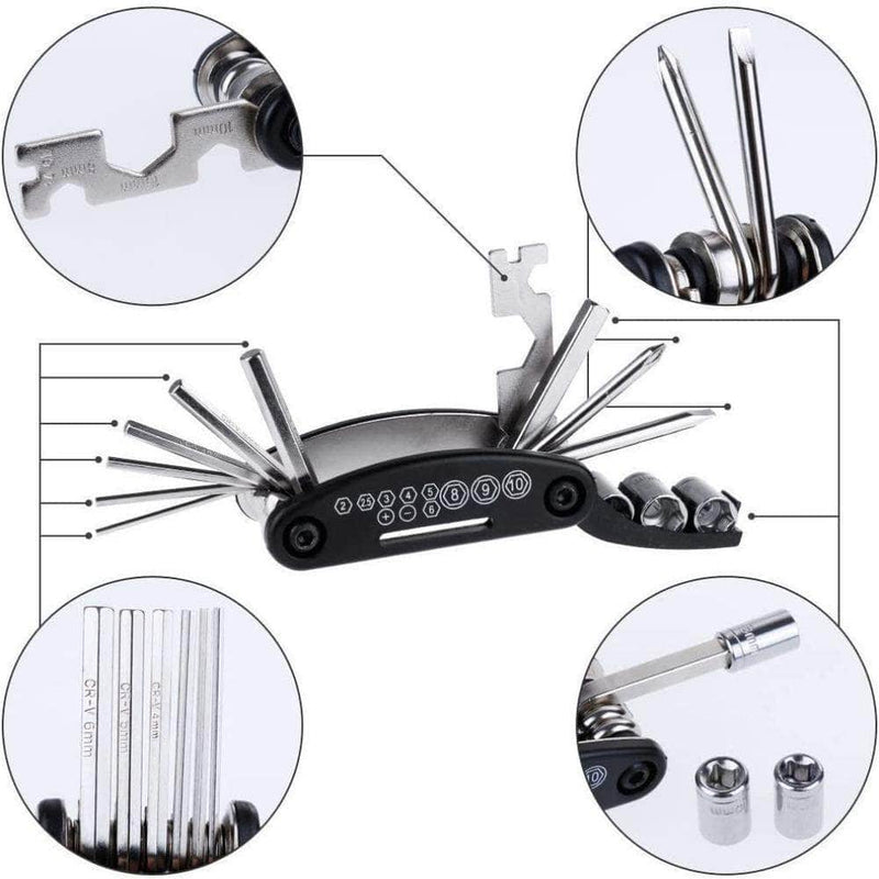 Qinetico Bicycle Tools Repairing Tool Set | 15 in 1 Bike Repair Tool Kit