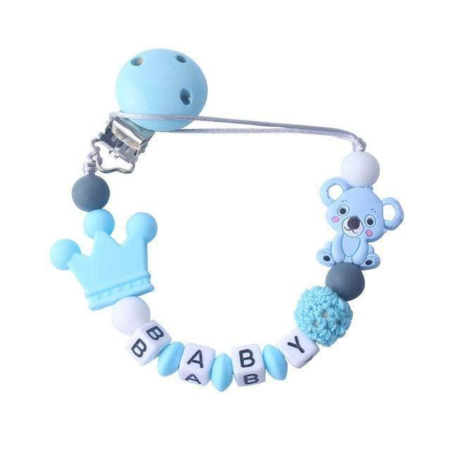 Siliconistic Silicone Koala & Beads Pacifier Clip | Baby Teething Soother Chew Toy Holder