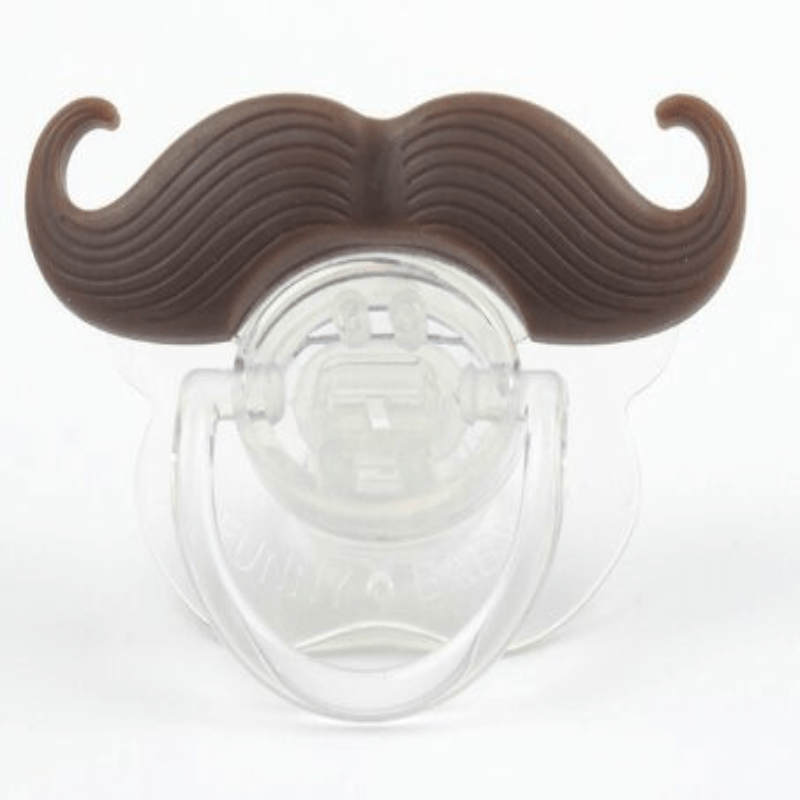 Viaxos Mustache Baby Pacifier | Silicone Nipple Teething Toy | Brown