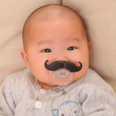 Viaxos Mustache Baby Pacifier | Silicone Nipple Teething Toy | Black